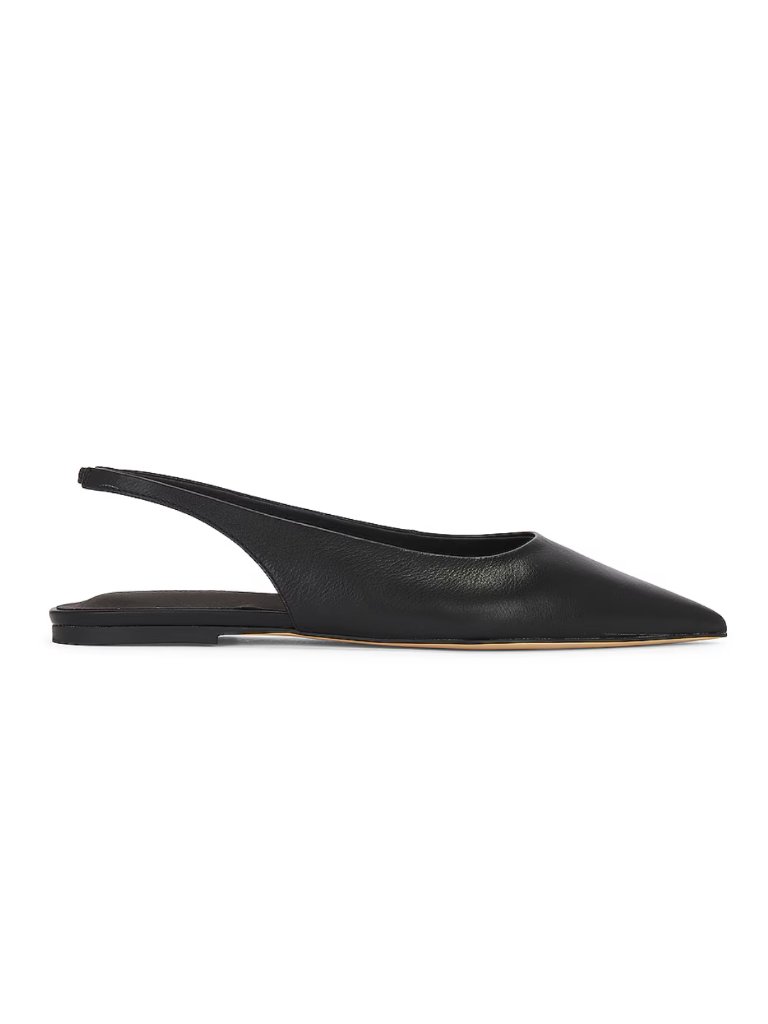 Tony Bianco Javier Pointed Flat In Black Slingback Flats 9 / 39